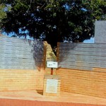 Marble Bar Monumental Wall listing lonely graves in East Pilbara, built by Len Lever - Photo Kevin Coate (June 2008) Marble Bar